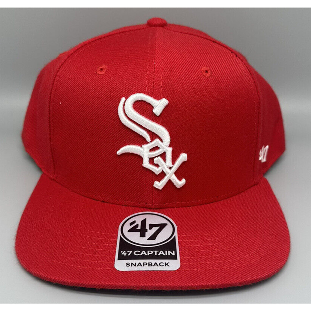 ‘47‎ Captain Chicago White Sox SnapBack HAT Cap Red White Adjustable